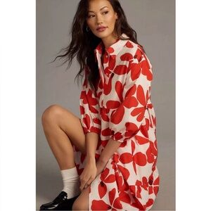 NWT Anthropologie Bettina Tiered Midi Shirt Dress by Maeve